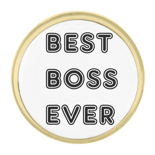 Best Boss Ever Gold Finish Lapel Pin (Front)