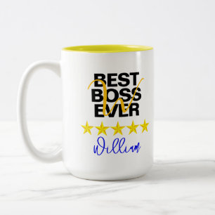 Best Boss Ever (Name Initial) Office Coffee Mug