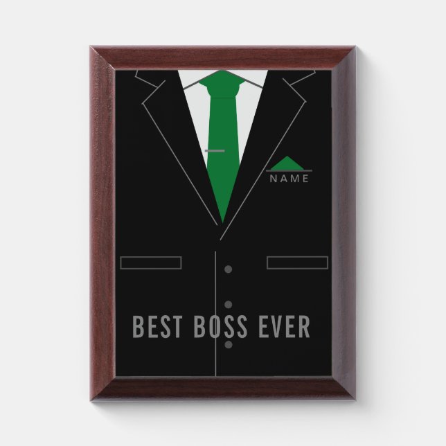 Best Boss Ever Personalized Name Award Plaque (Vertical)