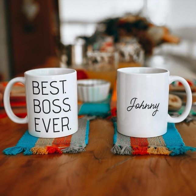Best Boss Ever, Personalized Office Appreciation Coffee Mug (Creator Uploaded)