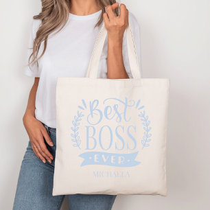 Best Boss Ever Personalized Wreath Tote Bag