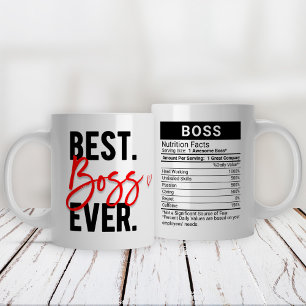 Best Boss Ever Red + Nutrition Facts, Giant Coffee Mug