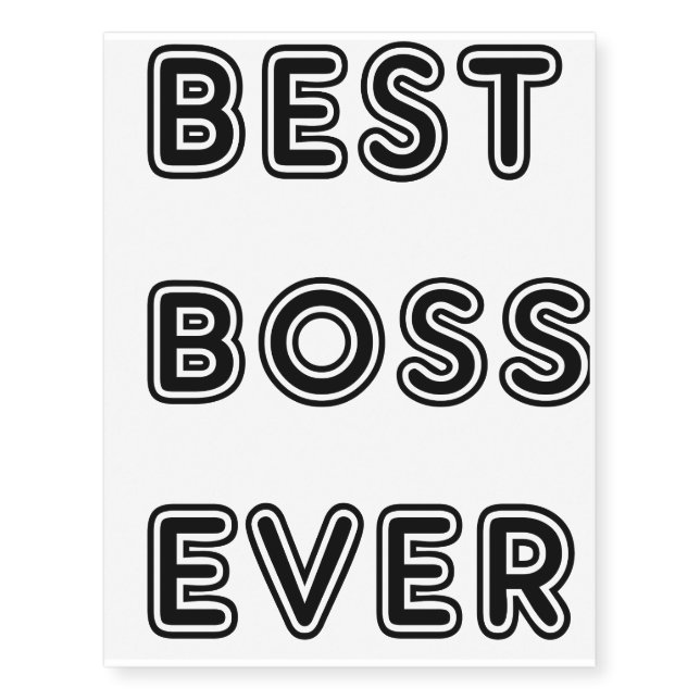 Best Boss Ever Temporary Tattoos (Front)