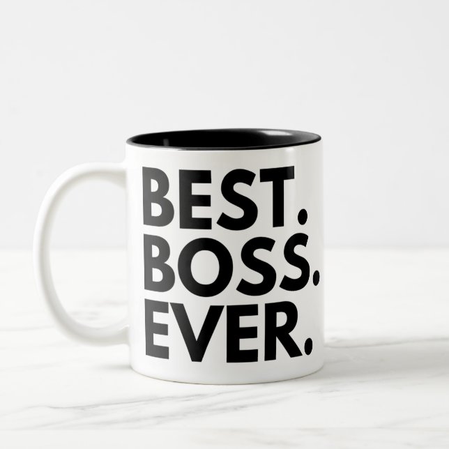BEST BOSS EVER Two-Tone COFFEE MUG (Left)