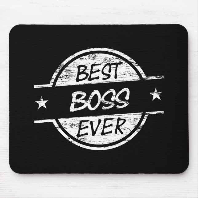Best Boss Ever White Mouse Pad (Front)