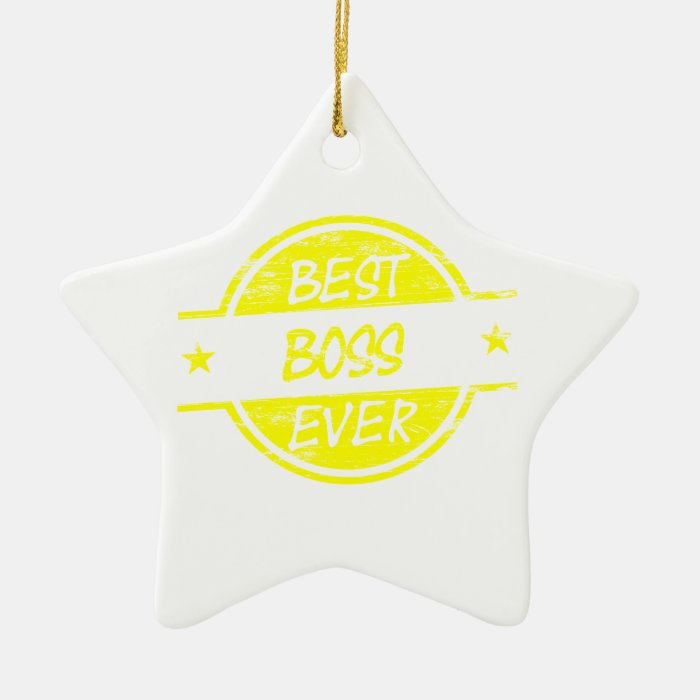 Best Boss Ever Yellow Christmas Ornament