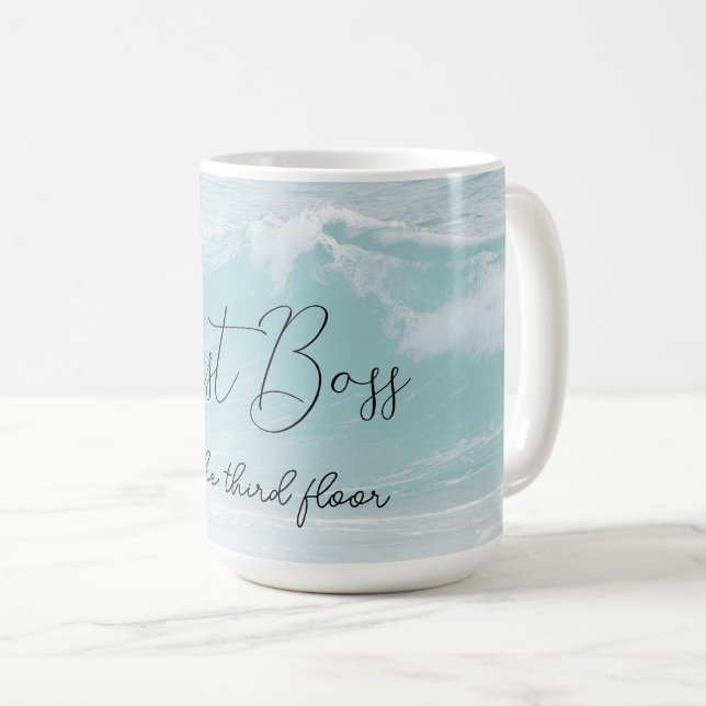 Best Boss Ocean Wave custom Bosses Gift Coffee Mug (Front Right)
