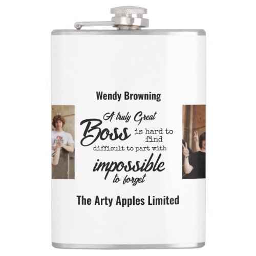 Best boss with team photo flask