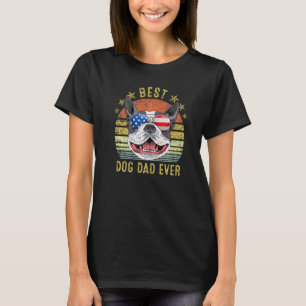 Best Boston Terrier Dad Ever Vintage Dog T-Shirt