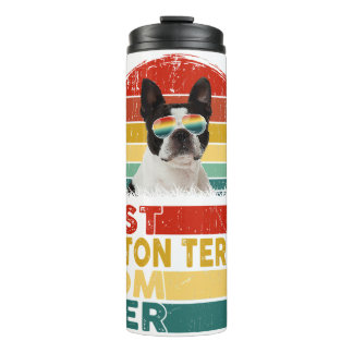 Best Boston Terrier Mom Ever Retro Boston Terrier Thermal Tumbler