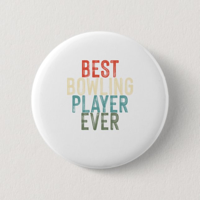 Best Bowling Player Bowlers Skittles Sport Gift Button (Front)