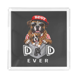 Best Boxer Dad Ever Acrylic Tray