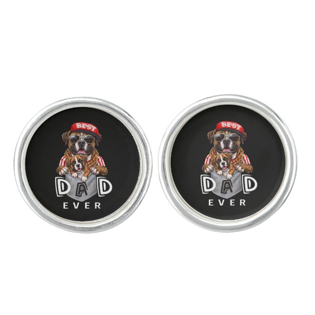 Best Boxer Dad Ever Cufflinks (Front)