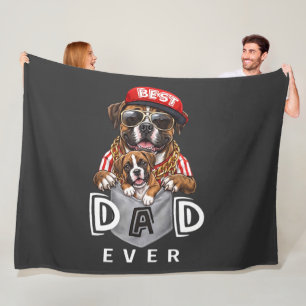 Best Boxer Dad Ever Fleece Blanket