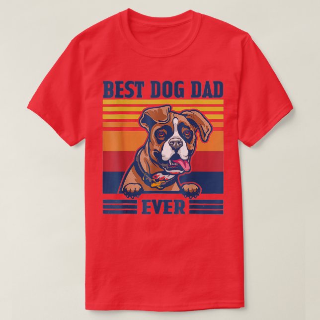 Best Boxer Dad Ever Funny Dog Dad Fathers Day  T-Shirt (Design Front)