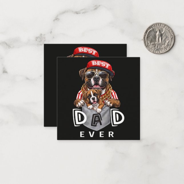 Best Boxer Dad Ever Note Card (Front/Back In Situ)