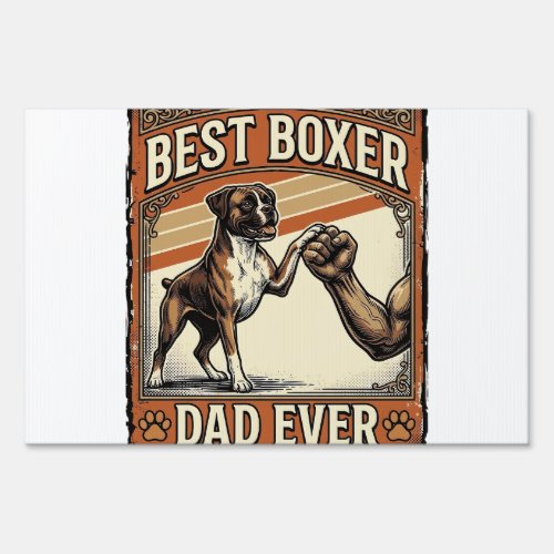 Best Boxer Dad Ever Vintage Dog Dad Sign