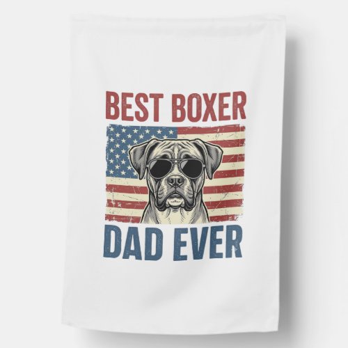 Best Boxer Dad Ever Vintage Dog House Flag