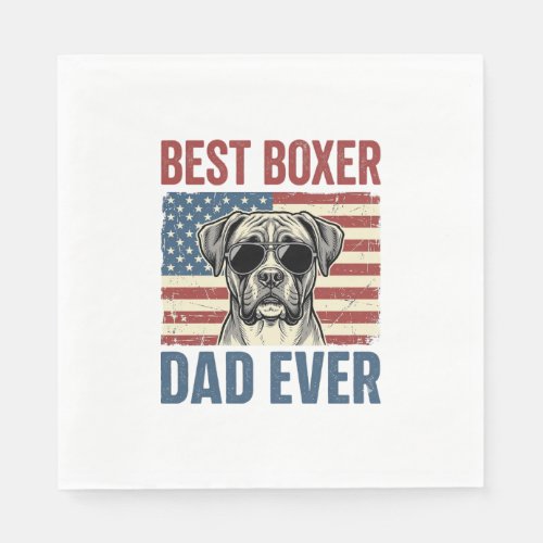 Best Boxer Dad Ever Vintage Dog Napkins