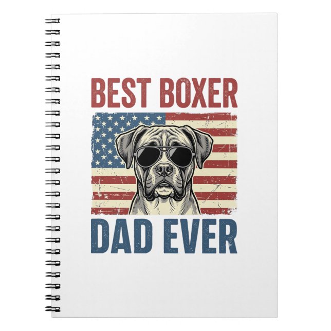 Best Boxer Dad Ever Vintage Dog Notebook (Front)