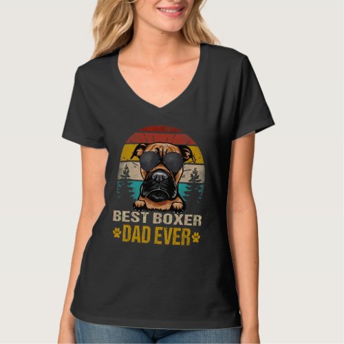 Best Boxer Dad Ever Vintage Dog T_Shirt