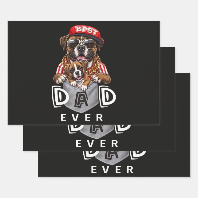 Best Boxer Dad Ever Wrapping Paper Sheets (Set)