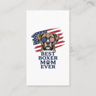 Best Boxer Mom Ever Patriotic Dog Shirt Design_1 Business Card