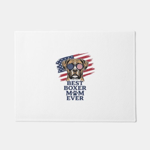 Best Boxer Mom Ever Patriotic Dog Shirt Design_1 Doormat