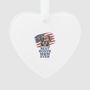 Best Boxer Mom Ever Patriotic Dog Shirt Design_1 Ornament