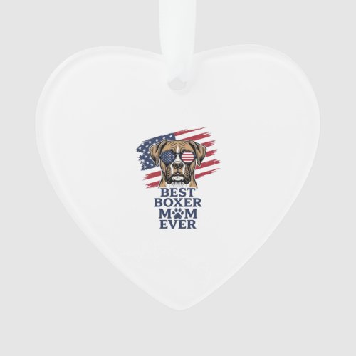 Best Boxer Mom Ever Patriotic Dog Shirt Design_1 Ornament