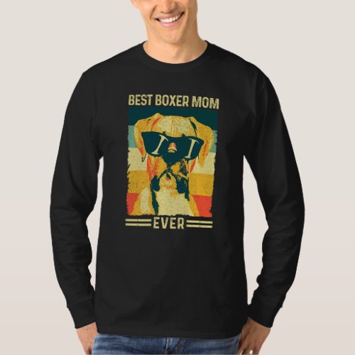 Best Boxer Mom Ever Vintage Retro Mothers Day Dog T_Shirt