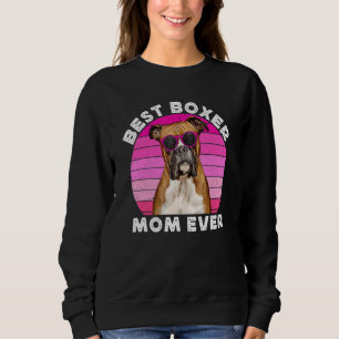 Best Boxer Mom For Women Retro Boxer Dog Owner Cu Sweatshirt