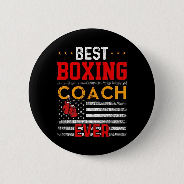 Best Boxing Coach Ever Funny Boxing Coach Training Button (Front)