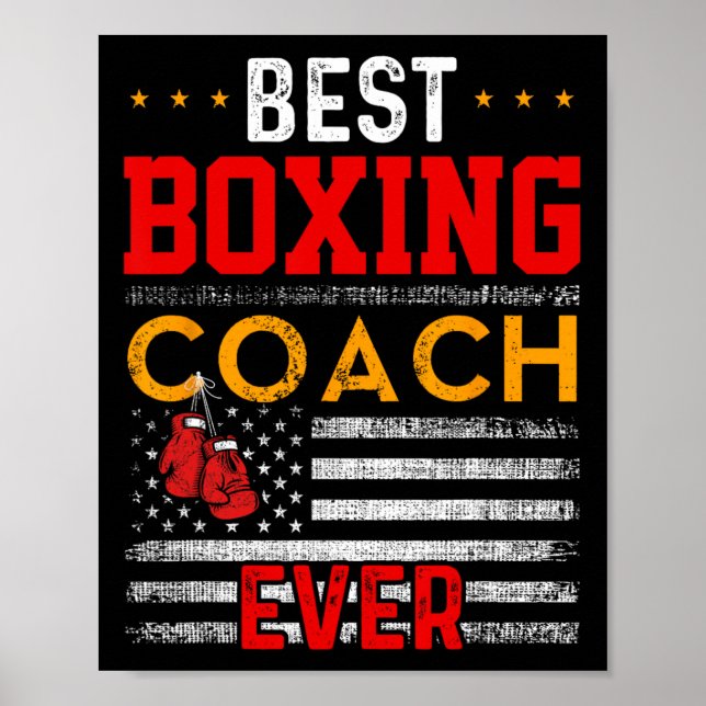 Best Boxing Coach Ever Funny Boxing Coach Training Poster (Front)