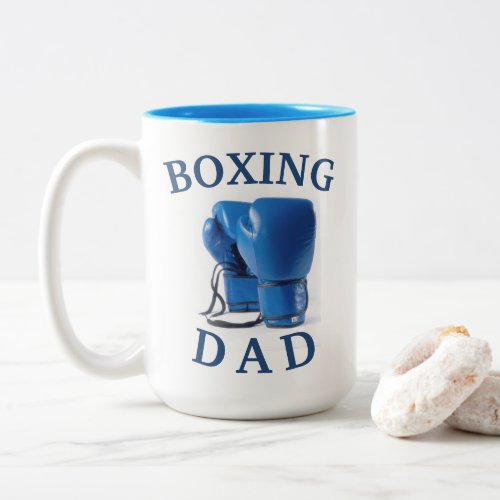 Best BOXING DAD Ever Fathers Day Two_Tone Coffee Mug