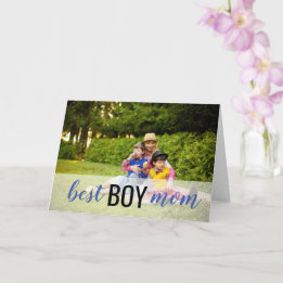 Best Boy Mom Photo Mother's Day Card