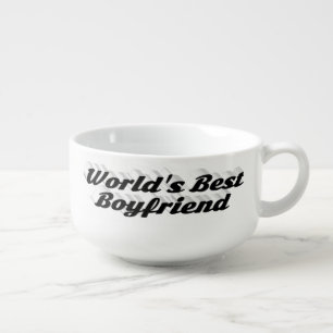 Best Boyfriend black 3d text Soup Mug