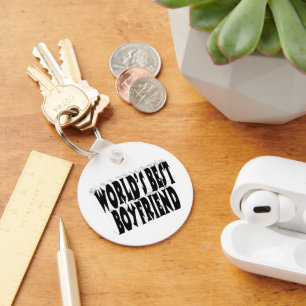 Best Boyfriend black typography Keychain