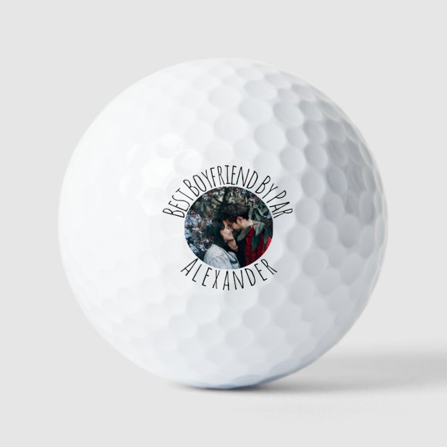 Best Boyfriend By Par Golfer Valentines Day Funny  Golf Balls (Front)