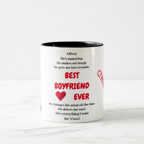 Best Boyfriend ever Cool young man with headset Two_Tone Coffee Mug