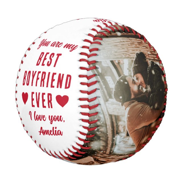 Best Boyfriend Ever Hearts 2 Photos Baseball (Angled)