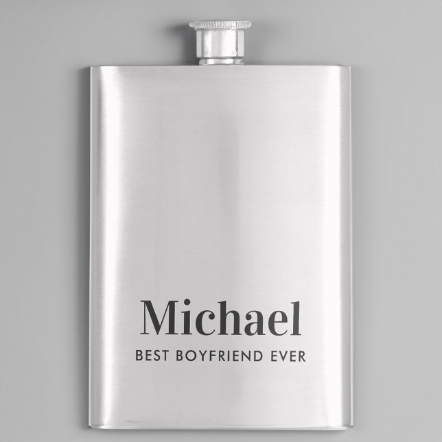 Best Boyfriend Ever Monogram Flask (Creator Uploaded)
