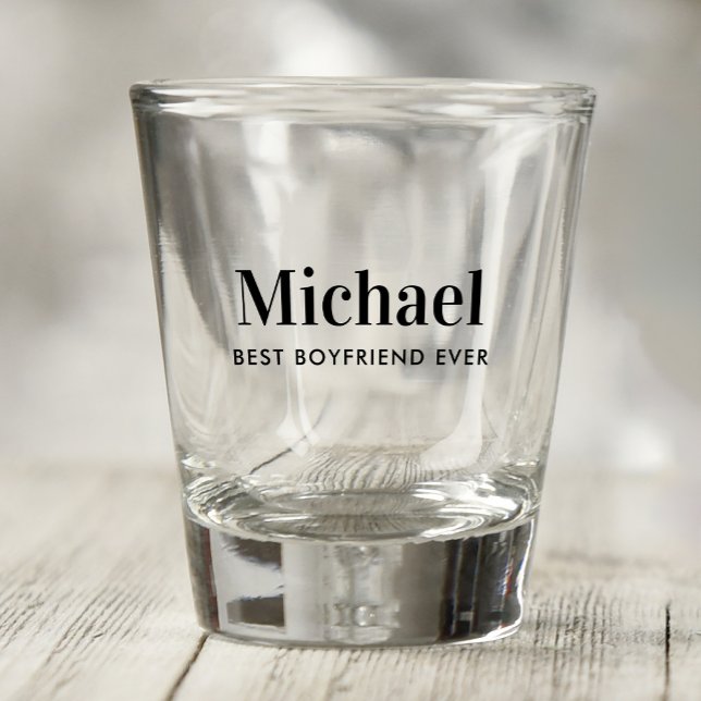 Best Boyfriend Ever Monogram Shot Glass (Creator Uploaded)