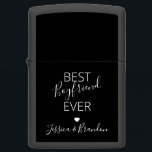 Best Boyfriend Ever | Personalized Zippo Lighter<br><div class="desc">Modern best boyfriend ever zippo lighter,  persoalized with your names. The perfect gift for christmas,  valentines day,  birthdays,  anniversaries and more! The templates,  font styles and background colors can be changed by clicking on the customize further link after personalizing.</div>