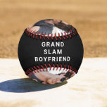 Best Boyfriend Ever Photo Black  Baseball<br><div class="desc">For the best boyfriend ever,  this personalized black baseball features two photos and "Grand Slam Boyfriend" and your names in simple white typography.</div>