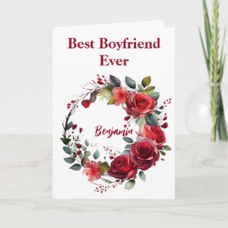 Best Boyfriend Ever Valentine's Day Floral Wreath 