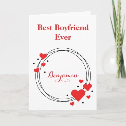 Best Boyfriend Ever Valentines Day  Holiday Card