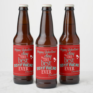 Best Boyfriend Ever Valentine's Day Red Beer Bottle Label