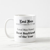 Best Boyfriend Of The Year Newspaper Front Mug