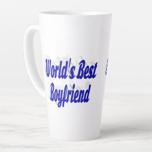 Best Boyfriend with blue text Latte Mug
